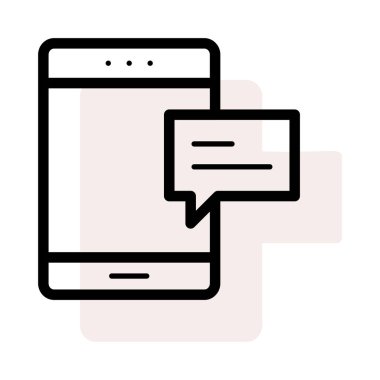 Beyaz arka plan bej gölge ile mesaj ile Smartphone