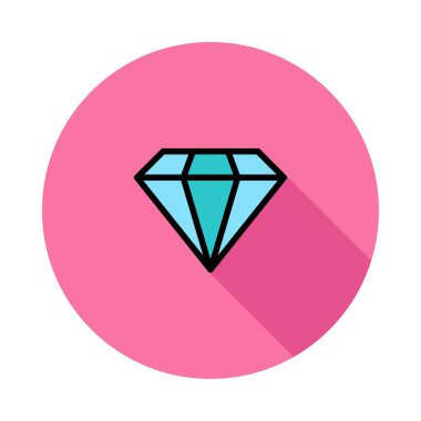 Pembe daire beyaz arka plan üzerinde izole mavi elmas