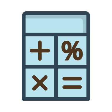 Beyaz arka plan üzerinde izole düğmeli mavi hesap makinesi