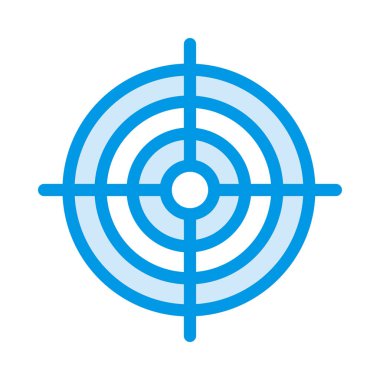 Beyaz arka plan üzerinde izole mavi ve beyaz hedef