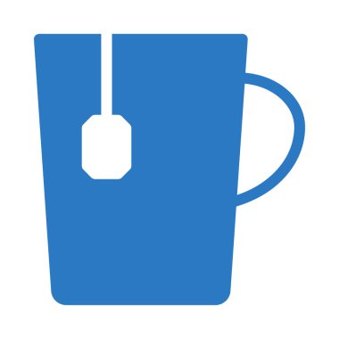 Mavi beyaz arka plan üzerinde izole çay fincan