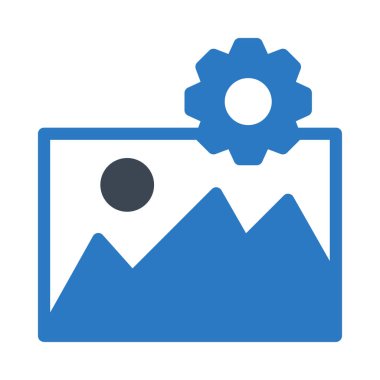 Dağ manzarası ile dişli üzerinde izole beyaz arka plan