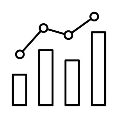 Beyaz arka plan üzerinde izole çizgi büyüyen ile mali grafiği