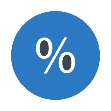 Beyaz arka plan üzerinde izole yüzde simgesi olan beyaz daire