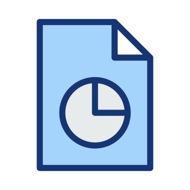 Beyaz arka plan üzerinde izole pasta grafiği simgesi olan mavi mektup