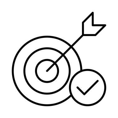 Ok ve beyaz arka plan üzerinde izole iş işareti ile hedef