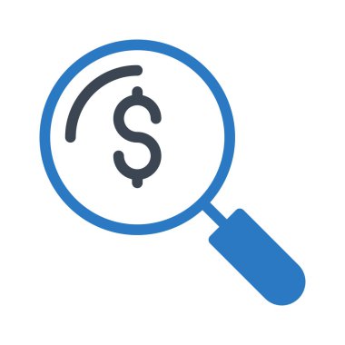 Doları sembolü olan büyüteç