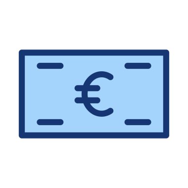 Beyaz arka plan üzerinde izole mavi Euro banknot