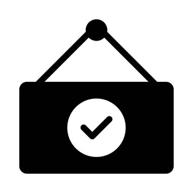 onay işareti satırı simgesi, vektör çizim