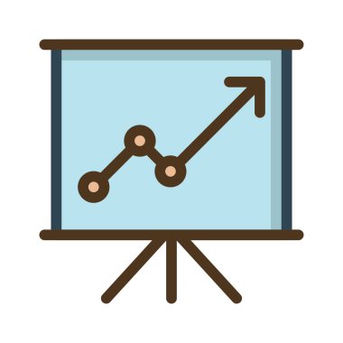 Beyaz arka plan üzerinde izole ok büyüyen ile sunum kurulu