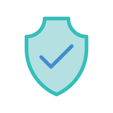 mavi kalkan satırı simgesi, vektör çizim