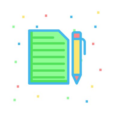 Kağıt ve kalem simge vektör çizim 