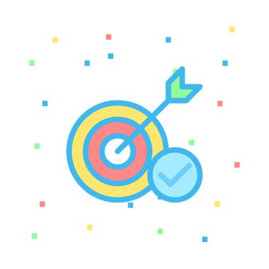 yapılan simgesiyle ok ve mavi renkli hedef