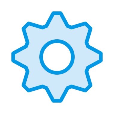 Beyaz arka plan üzerinde izole mavi dişli