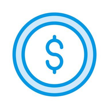 Beyaz arka plan üzerinde izole mavi Doları para