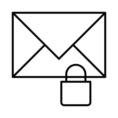 Beyaz arka plan üzerinde izole kürek kilidi ile kapalı zarf