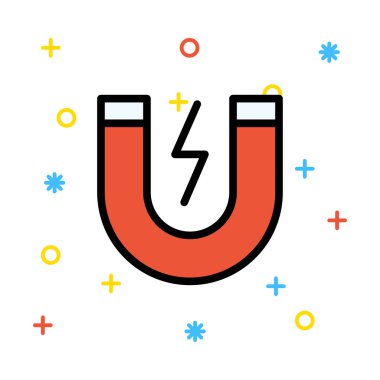 Flaş renkli işaretleri beyaz zemin üzerine kırmızı mıknatıs