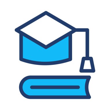 Mezuniyet simgesi vektör illüstrasyonu