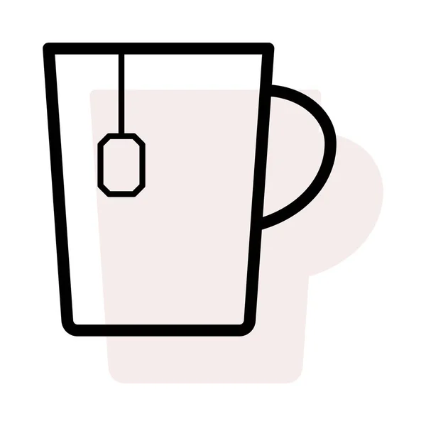 Чашка Чаю Білому Тлі Бежевою Тіні — стоковий вектор