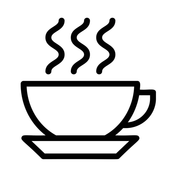 热咖啡杯线图标 矢量插图 — 图库矢量图片