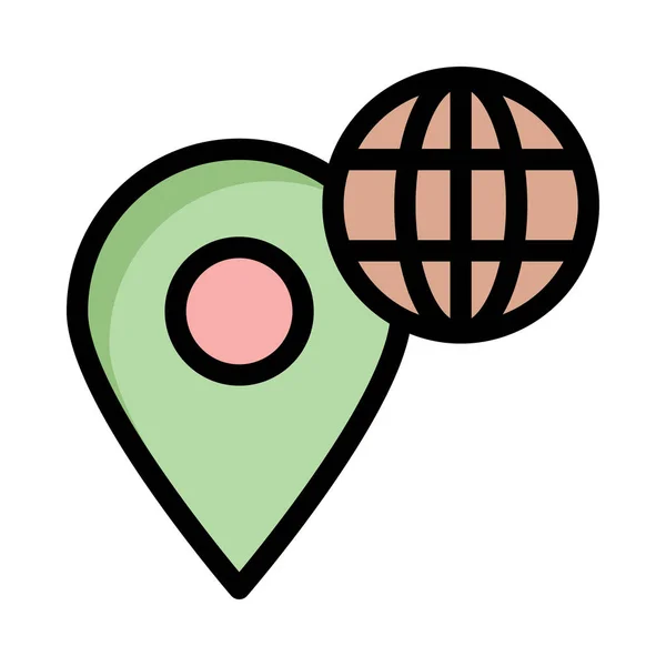 Mapa Pin Icono Vector Ilustración — Archivo Imágenes Vectoriales