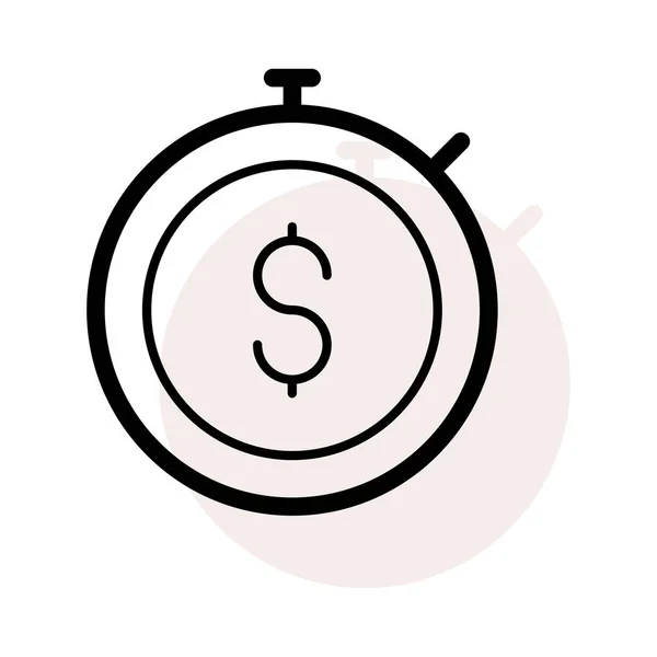 Chronomètre Avec Symbole Dollar — Image vectorielle