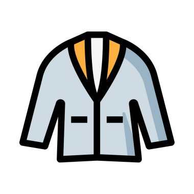 Beyaz arka plan üzerinde izole gri ve turuncu smokin