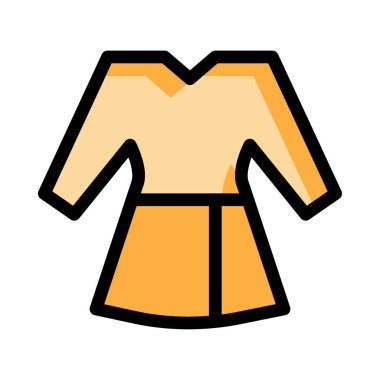 Turuncu elbise üzerinde izole beyaz arka plan