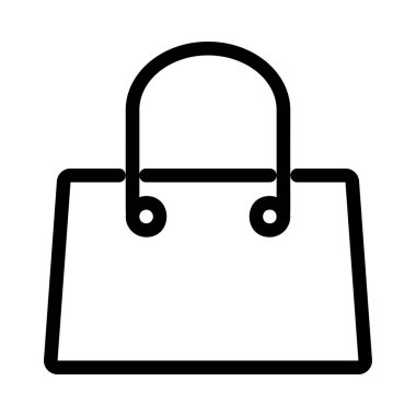 Beyaz arka plan üzerinde izole siyah anahat çanta