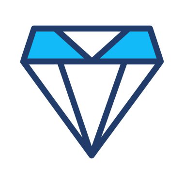 Beyaz arka plan üzerinde izole basit beyaz ve mavi elmas