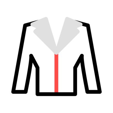 Beyaz arka plan üzerinde izole gri, siyah ve kırmızı ince ceket