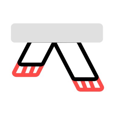 Gri, siyah ve kırmızı bir şekilde dekore edilmiş kemer beyaz arka plan üzerinde izole