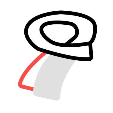 Beyaz arka plan üzerinde izole gri, siyah ve kırmızı eşarp