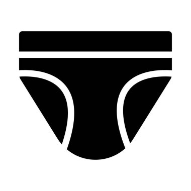 Beyaz arka plan üzerinde izole siyah glif külot