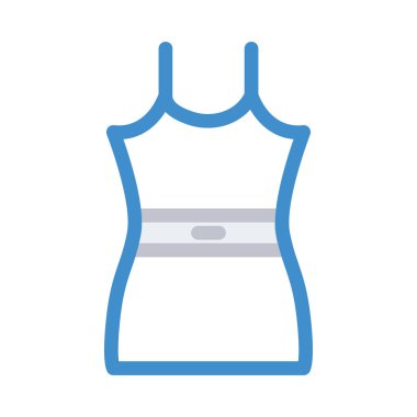 Beyaz arka plan üzerinde izole basit mavi ve gri ince elbise