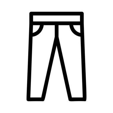 Beyaz arka plan üzerinde izole siyah anahat ince kot pantolon