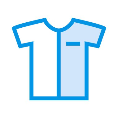 Düz stil beyaz arka plan üzerinde izole ışık mavi t-shirt