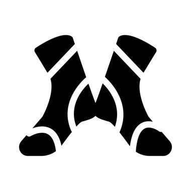 İzole üzerinde beyaz arka plan siyah glif çorap