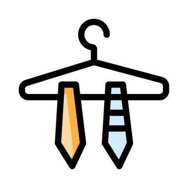 Beyaz arka plan üzerinde izole turuncu ve mavi bağları olan askı