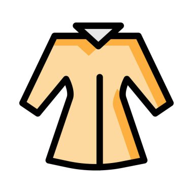 Beyaz arka plan üzerinde izole uzun turuncu ceket