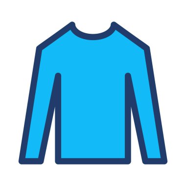 Basit mavi uzun kollu t-shirt beyaz arka plan üzerinde izole.