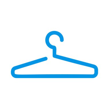 Düz stil beyaz arka plan üzerinde izole ışık mavi açılan askı