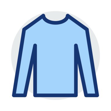 Uzun kollu gömlek beyaz arka plan üzerinde izole mavi ve gri renklerde