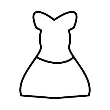 Beyaz arka plan üzerinde izole anahat elbise