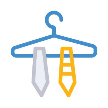 Beyaz arka plan üzerinde izole bağları olan basit mavi, gri ve sarı askı