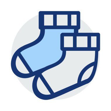 Beyaz arka plan üzerinde izole mavi ve gri renklerde sıcak çorap