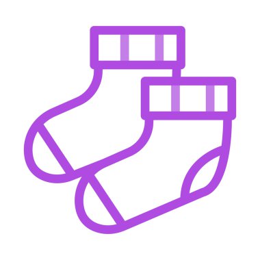 İzole üzerinde beyaz arka plan basit anahat mor çorap