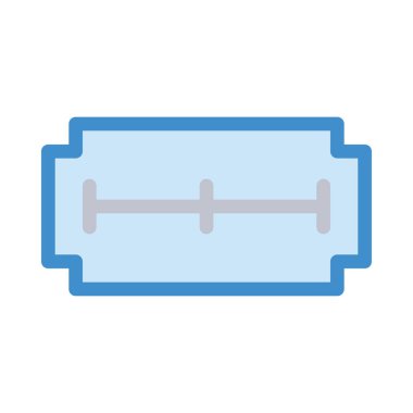 Beyaz arka plan üzerinde izole basit mavi ve gri ustura