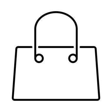 Beyaz arka plan üzerinde izole Anahat basit çanta