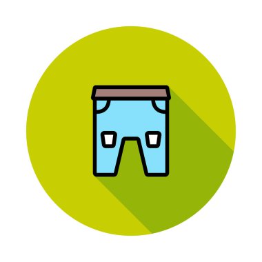 Yeşil daire beyaz arka plan üzerinde izole mavi büyük boy kot